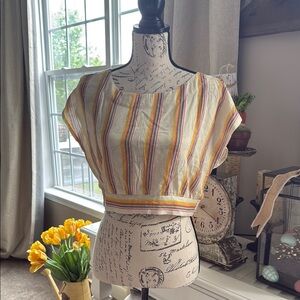 EUC Band of the Free Striped Multicolor Crop Top
